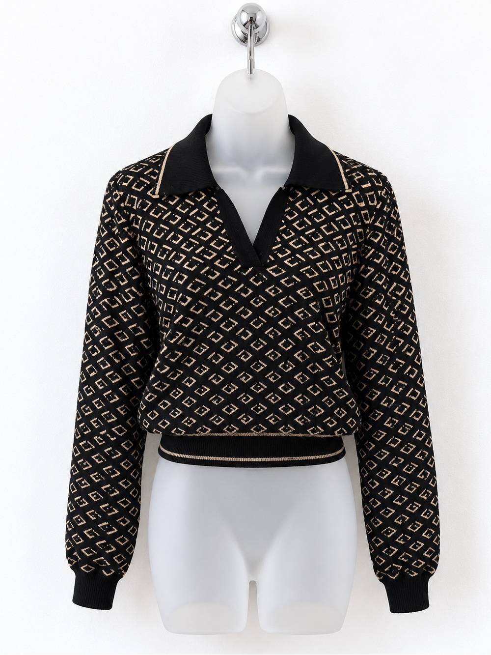 DIANE VON FURSTENBERG Duffy Geo-Print Sweater